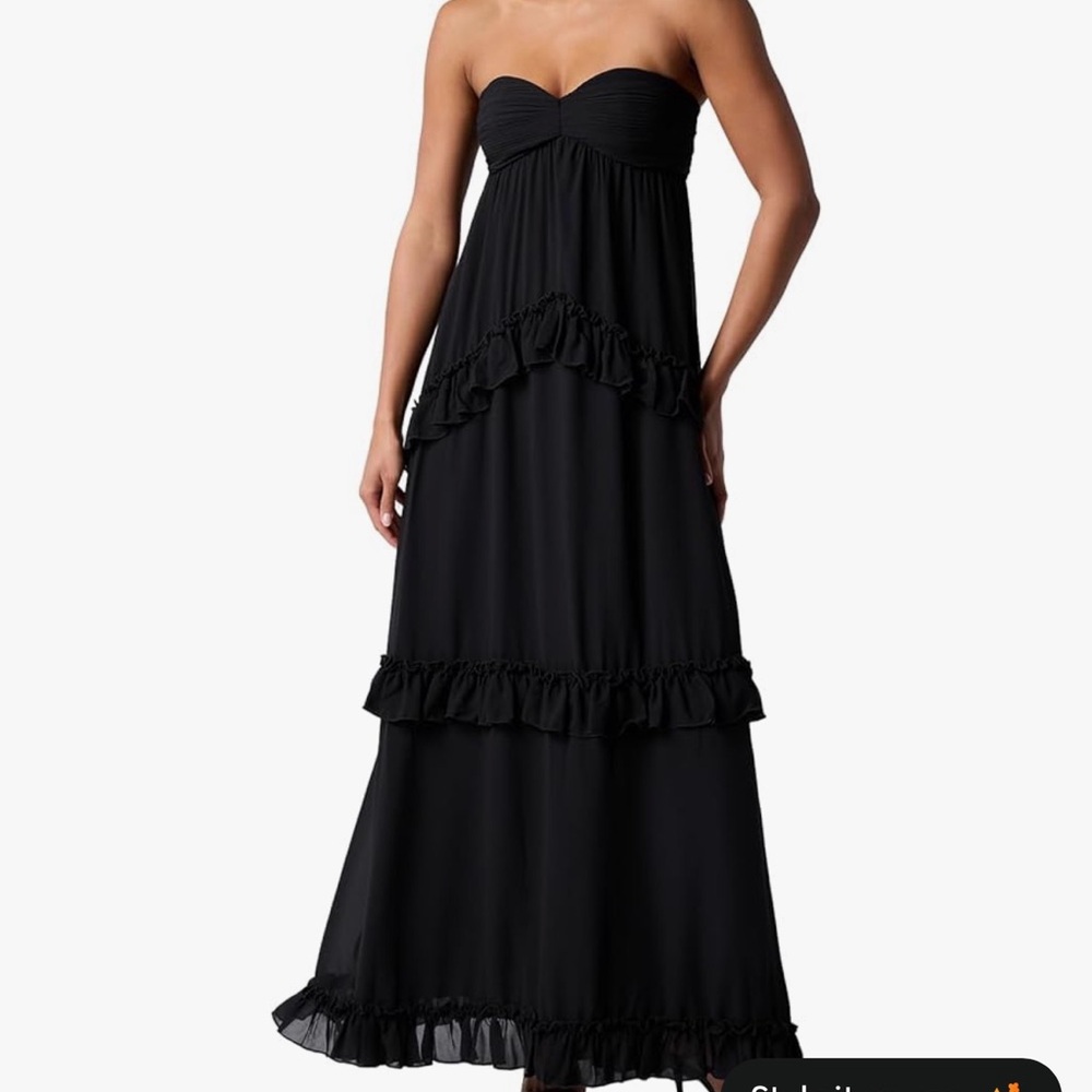 Lulus Diana Strapless Ruffle Tiered Maxi Dress Medium